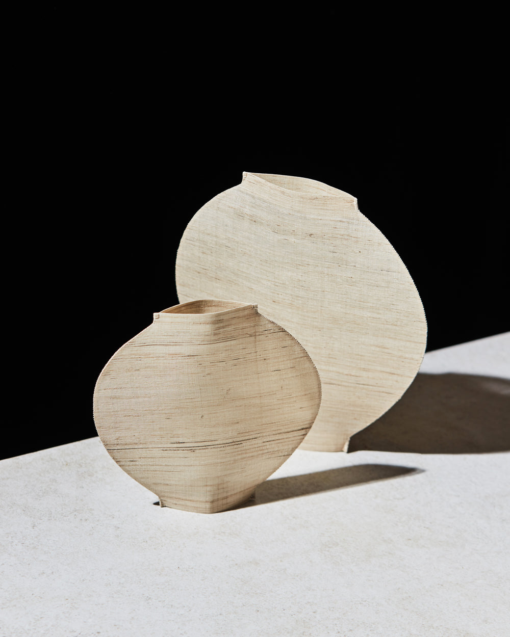 Hand-stitched Mosi Moon Jar made from Korean ramie textile