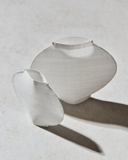 Hand-stitched Mosi Moon Jar made from Korean ramie textile