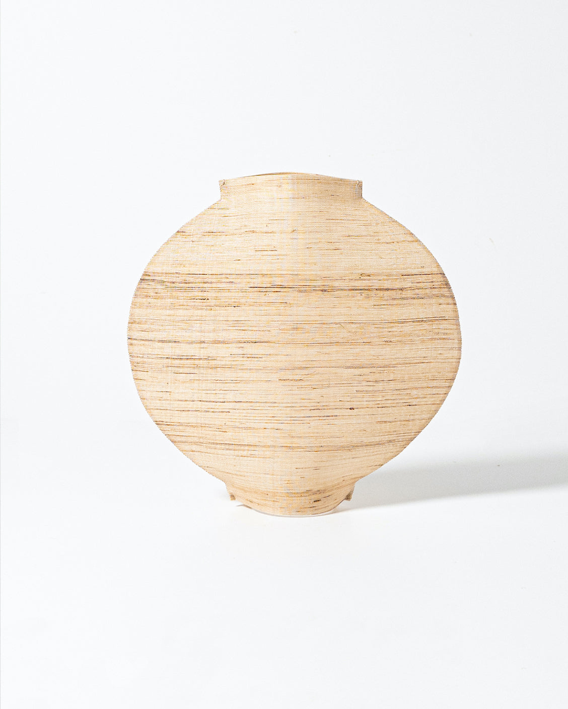 Hand-stitched Mosi Moon Jar made from Korean ramie textile
