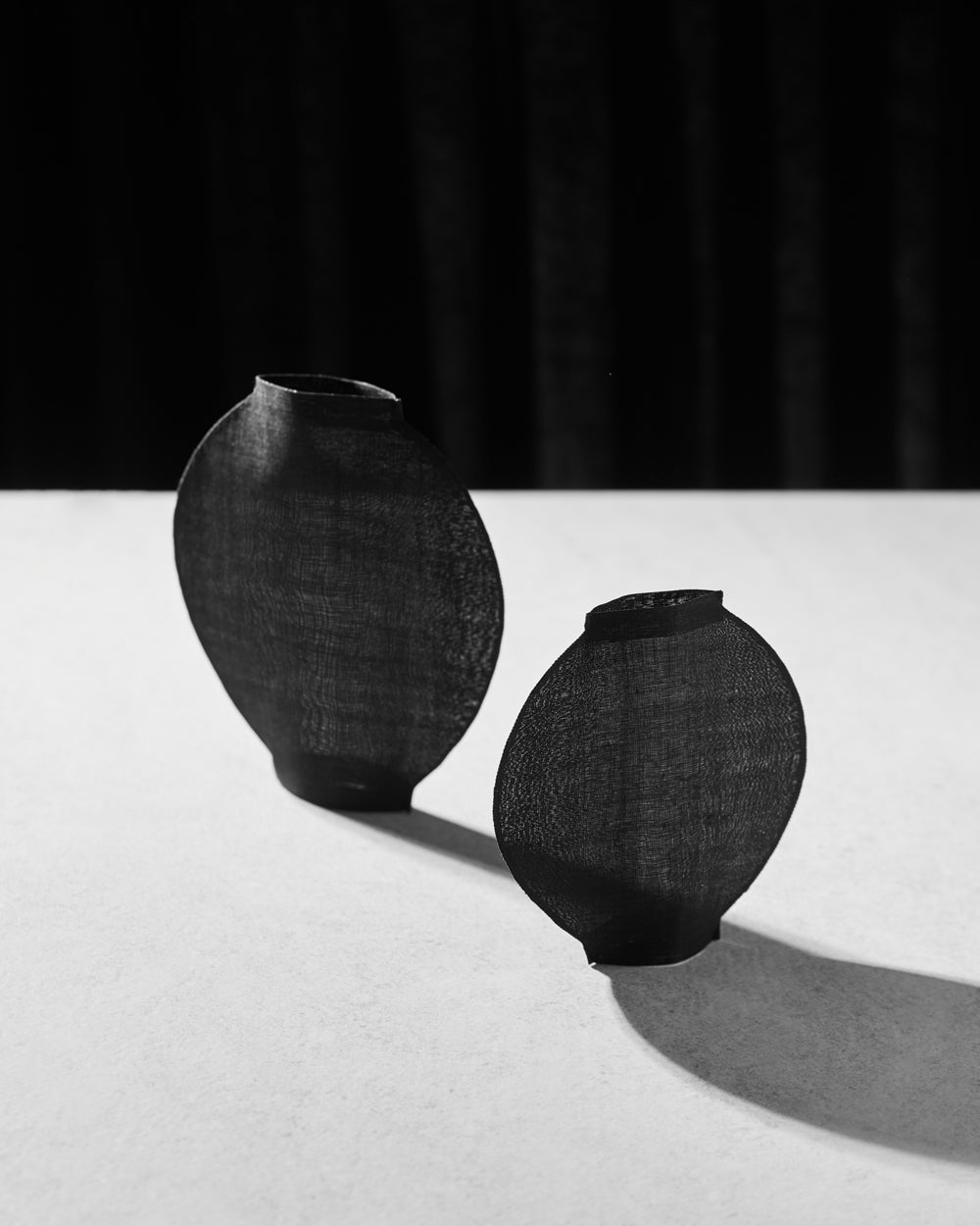 Hand-stitched Mosi Moon Jar made from Korean ramie textile
